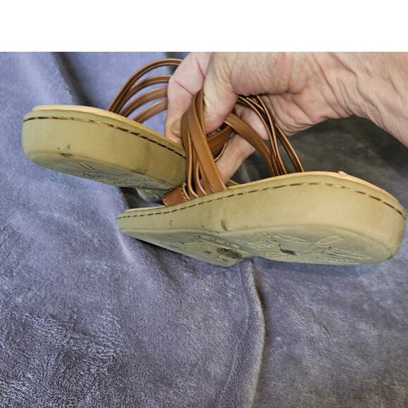 B.O.C. Alisha Sandal Light Brown Vegan Leather Women's Size 8 Slip On Comfort - Picture 4 of 6